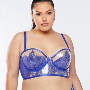 Savage x Fenty lace and vinyl bustier top 3X